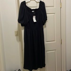 Kaffe black puffy short sleeve dress (sz 46)